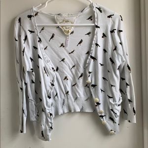 Bird Print Cardigan.